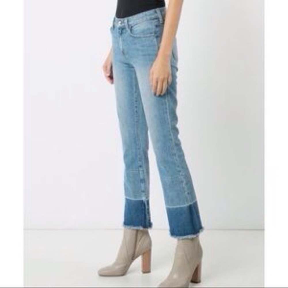Derek Lam 10 Crosby Jane Mid-Rise Flip-Flop Jeans Light Wash Size 28